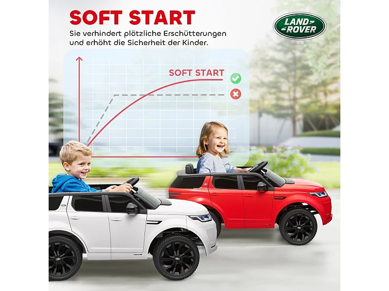 Voiture électrique pour enfants, 12V avec télécommande, LED, musique et klaxon, plastique, rouge (106x65.5x51cm)