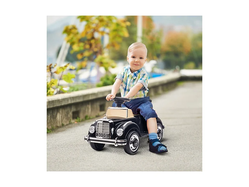 Voiture à pédales pour enfants, design luxe, métal, noir (77.5x41.5x45cm)