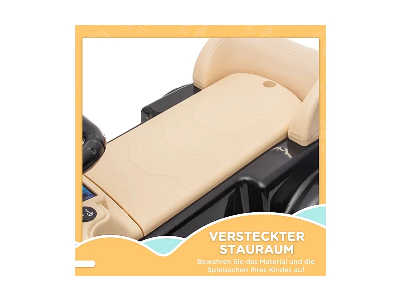 Voiture à pédales pour enfants, design luxe, métal, noir (77.5x41.5x45cm)