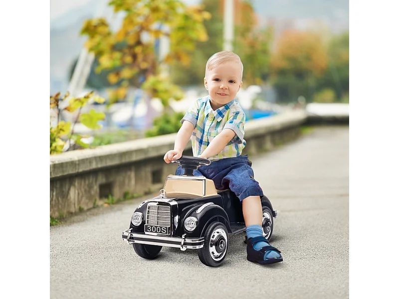 Voiture à pédales pour enfants, design luxe, métal, noir (77.5x41.5x45cm)