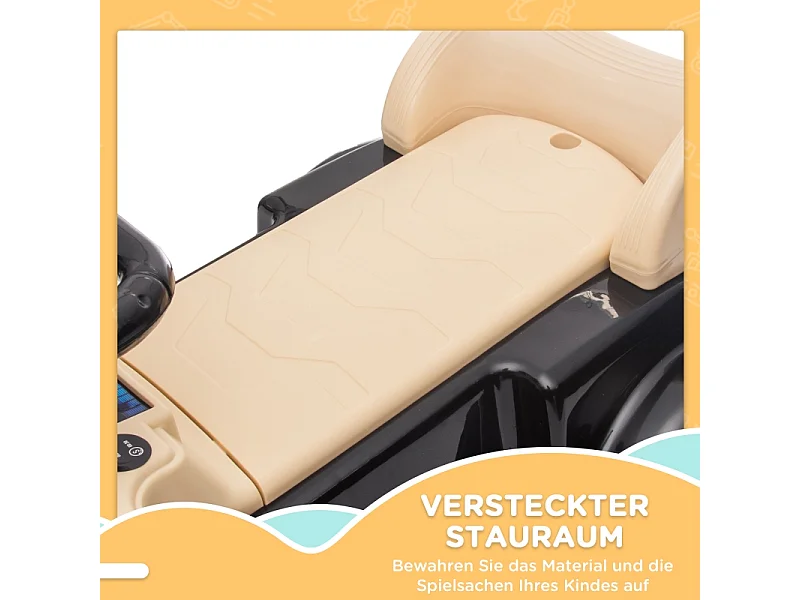 Voiture à pédales pour enfants, design luxe, métal, noir (77.5x41.5x45cm)