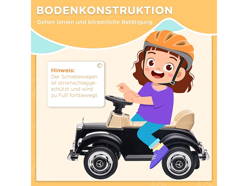 Voiture à pédales pour enfants, design luxe, métal, noir (77.5x41.5x45cm)