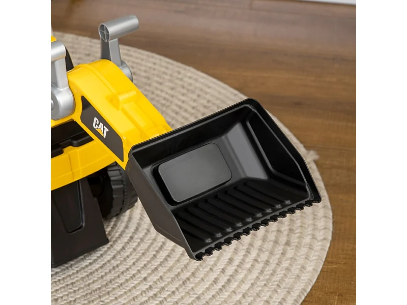 Pelle mécanique pour enfant, tracteur à pédales avec pelle maniable, protection anti-bascule, roues antidérapantes, jaune+noir (78x29.5x54 cm)