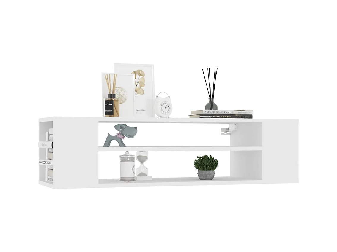 Mobile TV da parete bianco 100x30x26,5 cm in legno ingegnerizzato