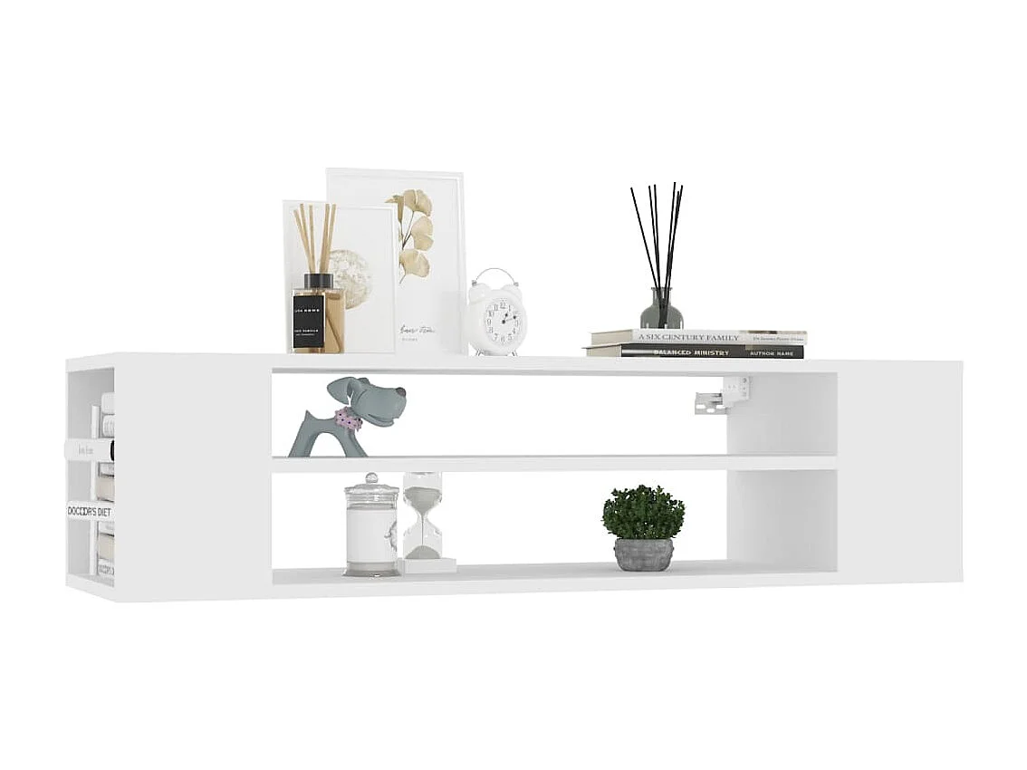 Meuble TV suspendu Blanc 100x30x26,5 cm Bois d’ingénierie