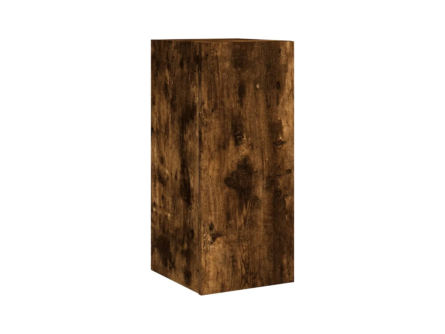 Wandmontierter TV-Schrank mit LED-Beleuchtung, geräucherte Eiche, 30,5 x 35 x 70 cm