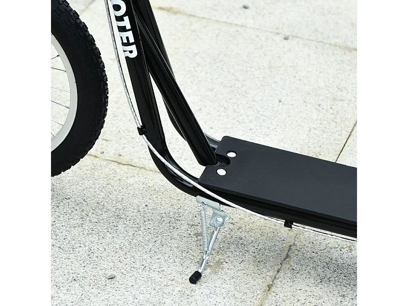 Trottinette pour enfants à partir de 5 ans, réglable, avec pneus gonflables et freins, acier, noir (139x58x96 cm)