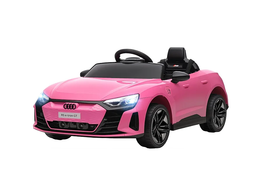 Elektrische kinderauto, 12V, 2 motoren, met 2,4 GHz afstandsbediening, 4 zwevende wielen, roze (103x58x41 cm)