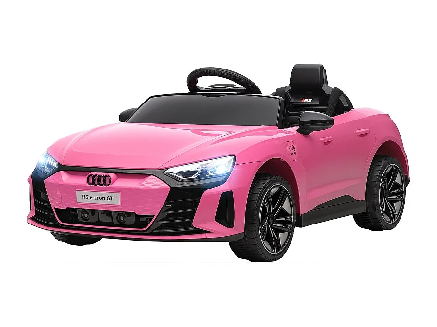 Elektrische kinderauto, 12V, 2 motoren, met 2,4 GHz afstandsbediening, 4 zwevende wielen, roze (103x58x41 cm)