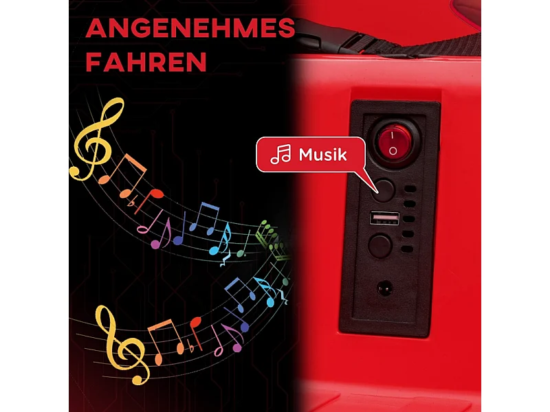 Botsauto voor kinderen met 360° rotatie, afstandsbediening, muziek en led-verlichting, kunststof, rood (73x73x44 cm)