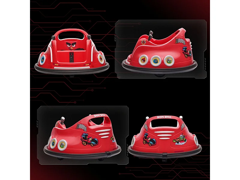 Botsauto voor kinderen met 360° rotatie, afstandsbediening, muziek en led-verlichting, kunststof, rood (73x73x44 cm)