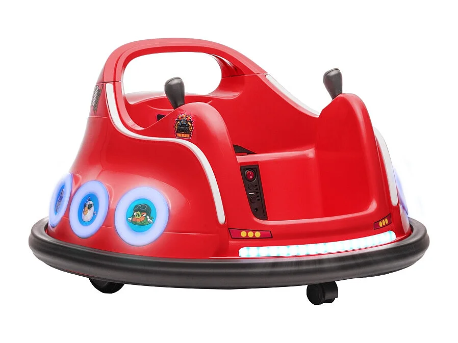 Botsauto voor kinderen met 360° rotatie, afstandsbediening, muziek en led-verlichting, kunststof, rood (73x73x44 cm)