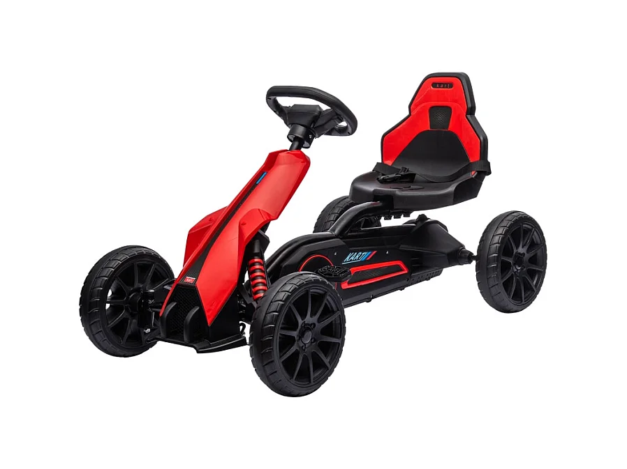 Go-kart pour enfants avec siège réglable et frein à main, plastique, rouge (100x58x58.5cm)