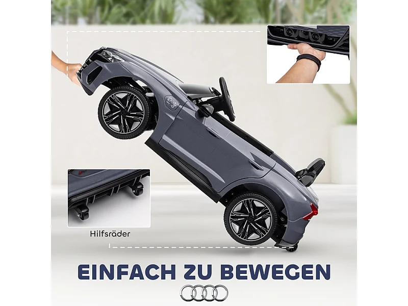 Voiture électrique pour enfants 12V, 2 moteurs, télécommande 2,4 GHz, 4 roues amorties, gris (103x58x41cm)