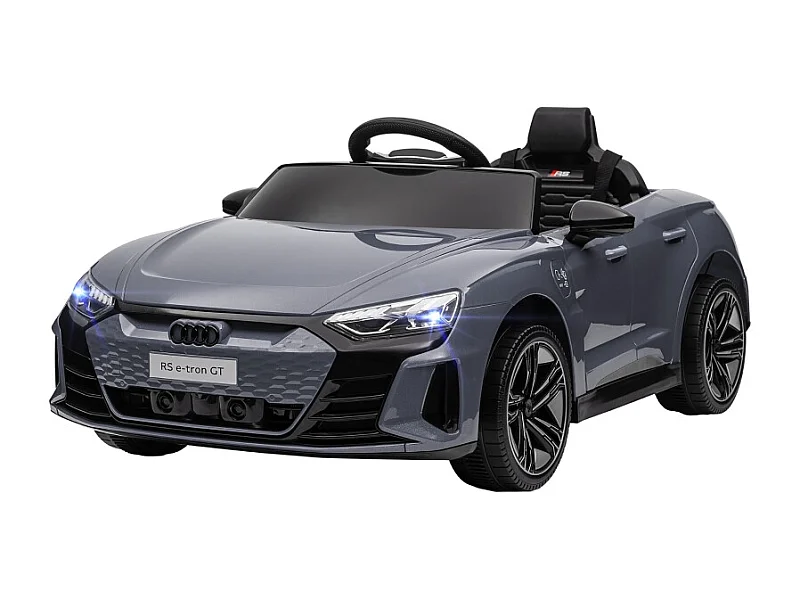 Auto elettrica per bambini 12V, 2 motori, telecomando 2,4 GHz, 4 ruote ammortizzate, grigia (103x58x41 cm)