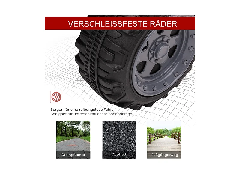 Quad électrique pour enfants 6V avec fonction avant, musique, métal et plastique, rouge (70x42x45 cm)