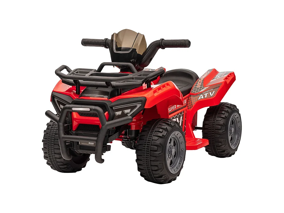 Quad électrique pour enfants 6V avec fonction avant, musique, métal et plastique, rouge (70x42x45 cm)