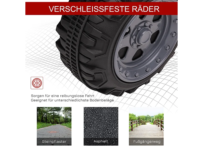 Quad électrique pour enfants 6V avec fonction avant, musique, métal et plastique, rouge (70x42x45 cm)