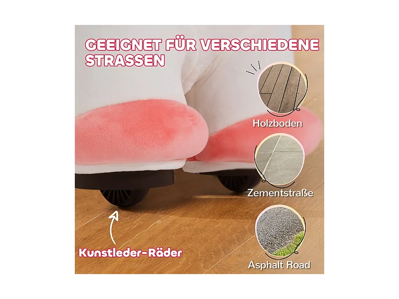 Voiture électrique licorne pour enfants 6V, jouet à pédales avec musique, polyester, blanc (69x34x53cm)