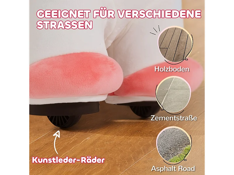 Voiture électrique licorne pour enfants 6V, jouet à pédales avec musique, polyester, blanc (69x34x53cm)