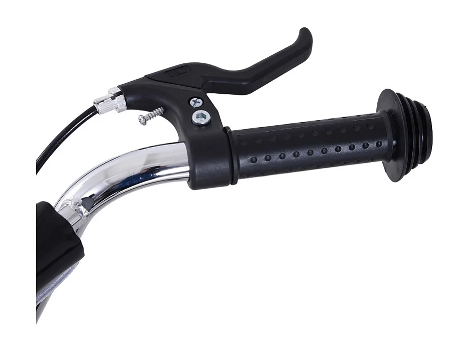 Trottinette enfant 16/12 pouces avec freins, cadre en acier, pneus air, noir (135x58x100cm)