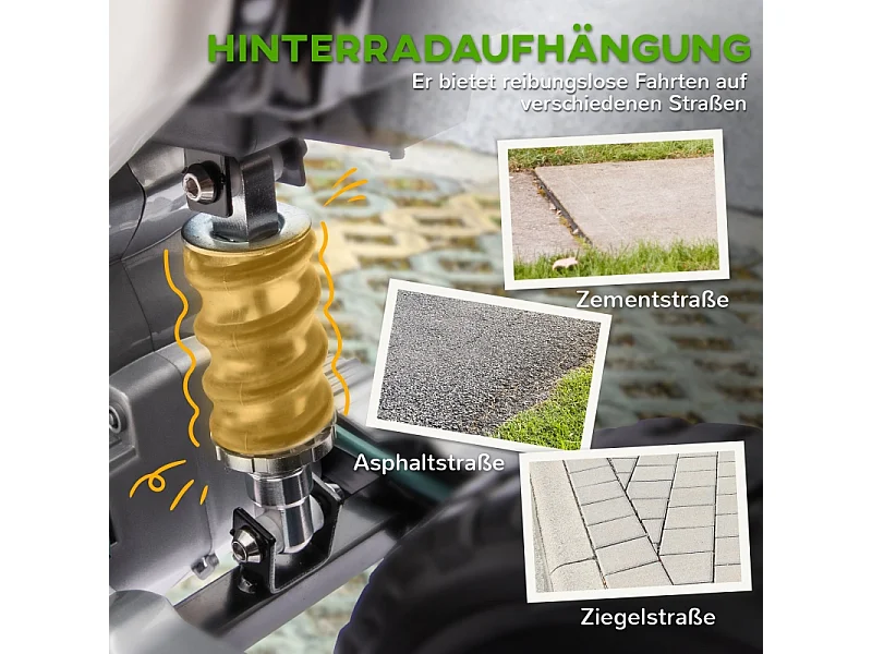 Moto électrique pour enfants, 12V avec roues stabilisatrices, plastique, vert (107x56x70cm)