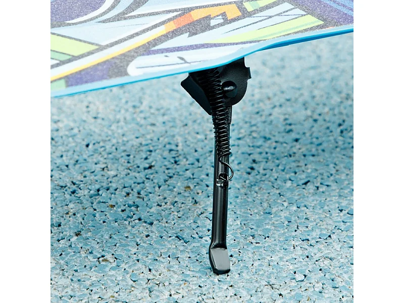 Trottinette pliable pour enfants, réglable en hauteur, 2 grandes roues, frein arrière, plastique, bleu (94x38x103cm)