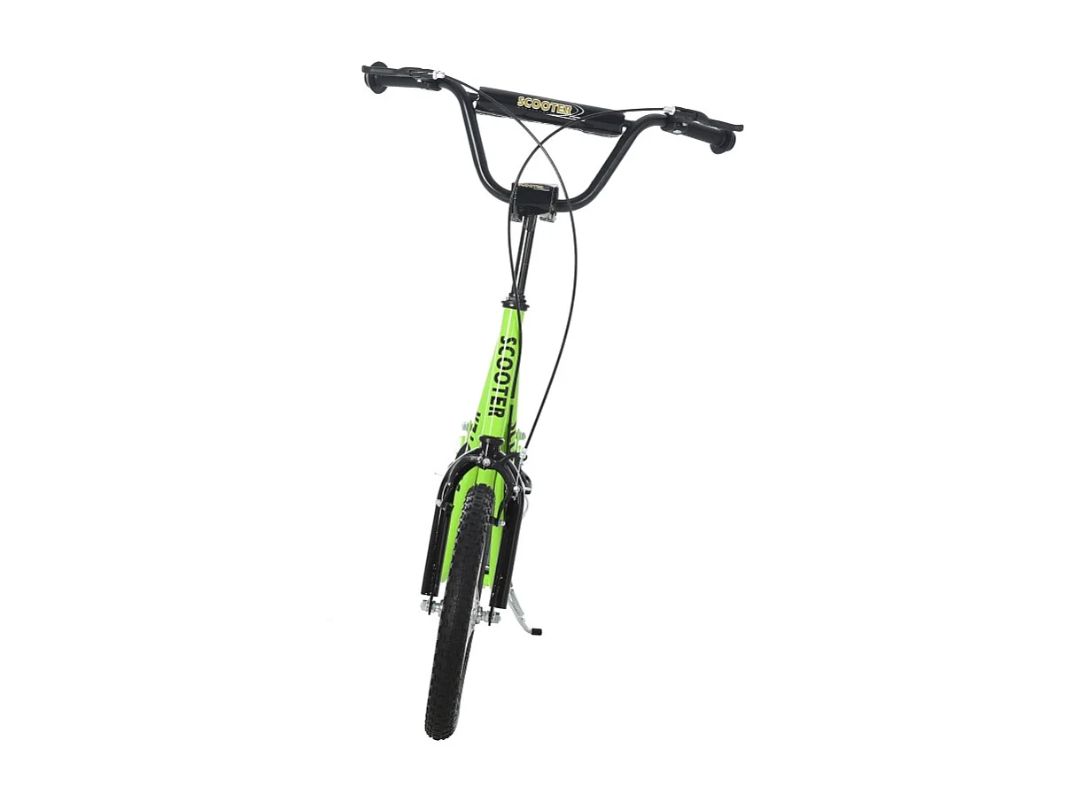 Trottinette enfant avec roues gonflables et frein à main, acier, vert (139x58x96 cm)