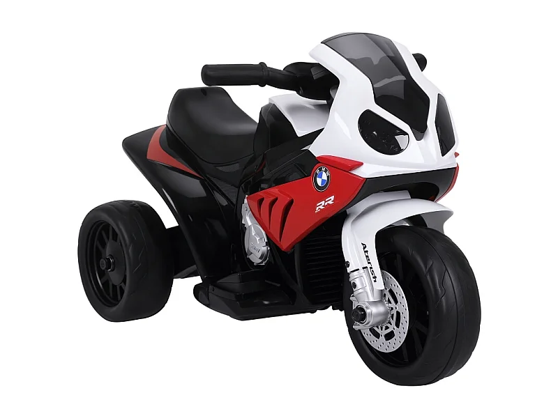 Triciclo elettrico per bambini, design sportivo, acciaio, rosso, con batteria ricaricabile (66x37x44cm)