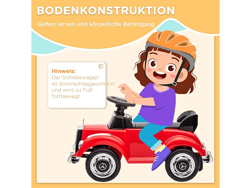 Voiture à pédales pour enfants, design classique, métal, rouge (77.5x41.5x45cm)