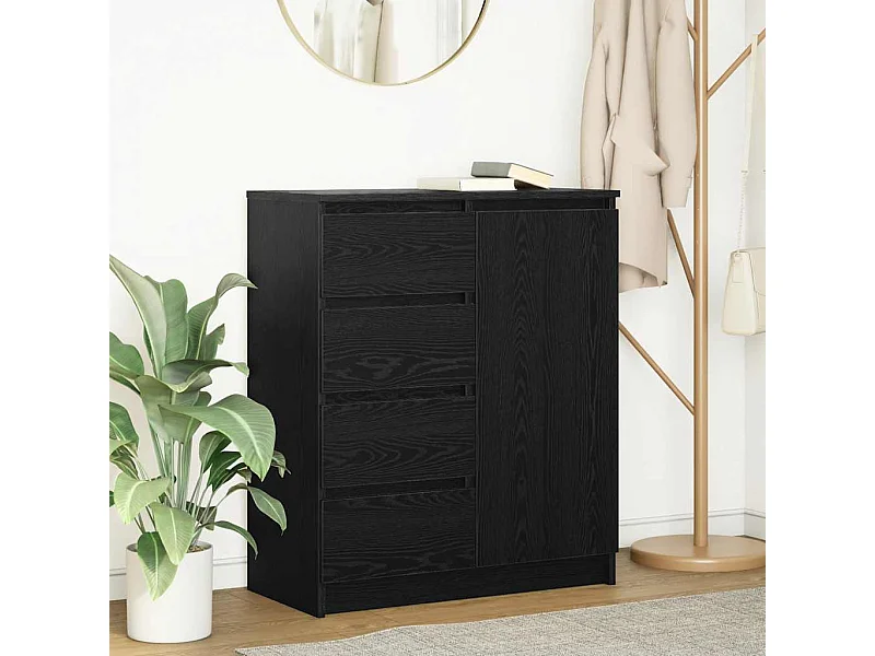 Buffet avec tiroirs chêne noir 71x35x84 cm bois d'ingénierie