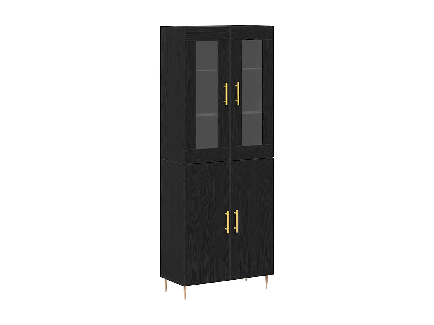 Highboard Chêne Noir 69,5x34x180 cm Bois reconstitué