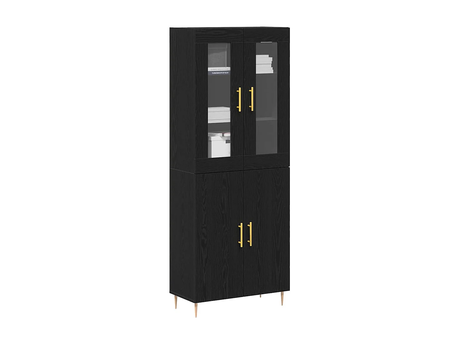 Highboard Chêne Noir 69,5x34x180 cm Bois reconstitué