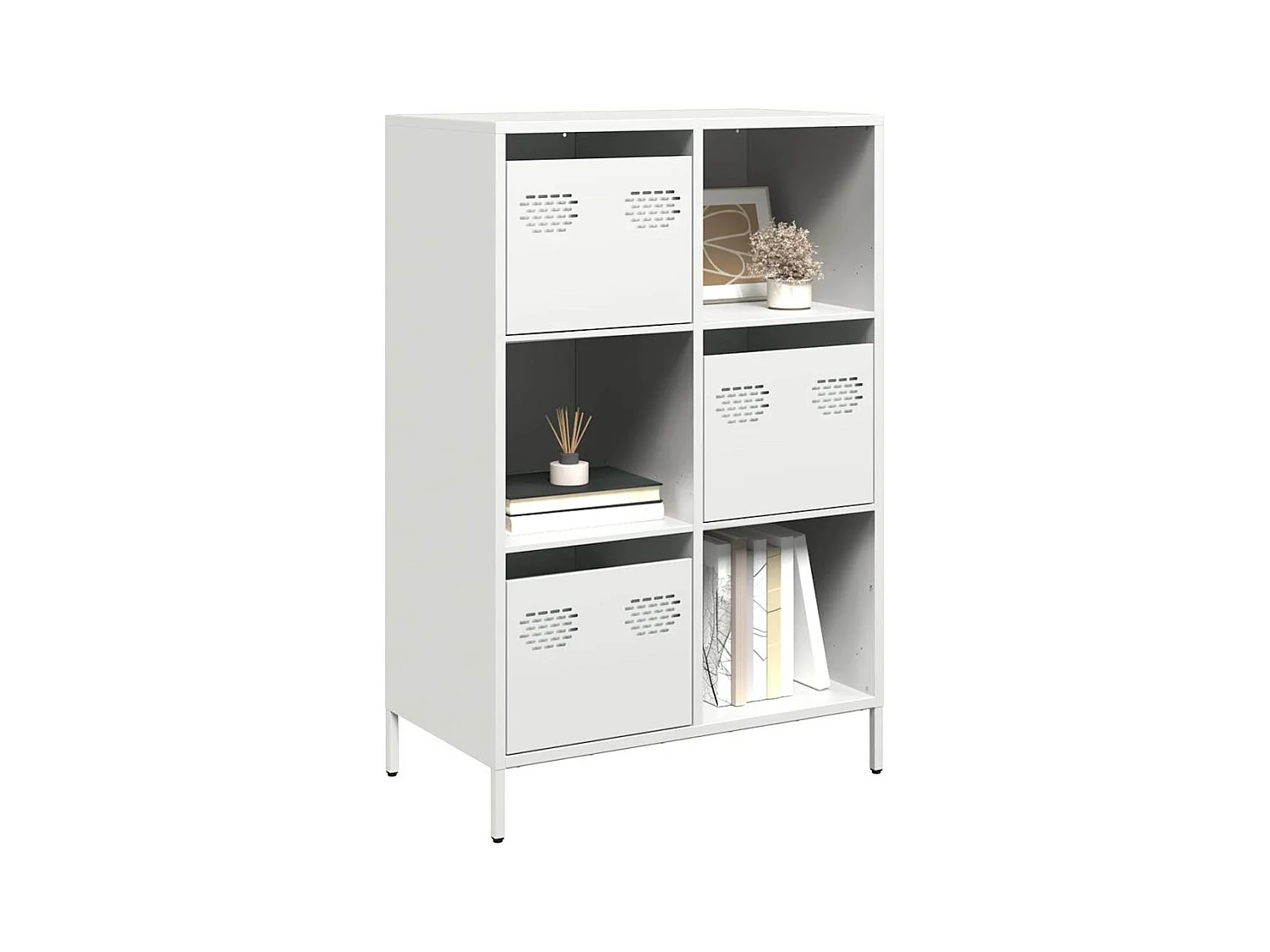 Buffet haut blanc 68x39x103,5 cm acier
