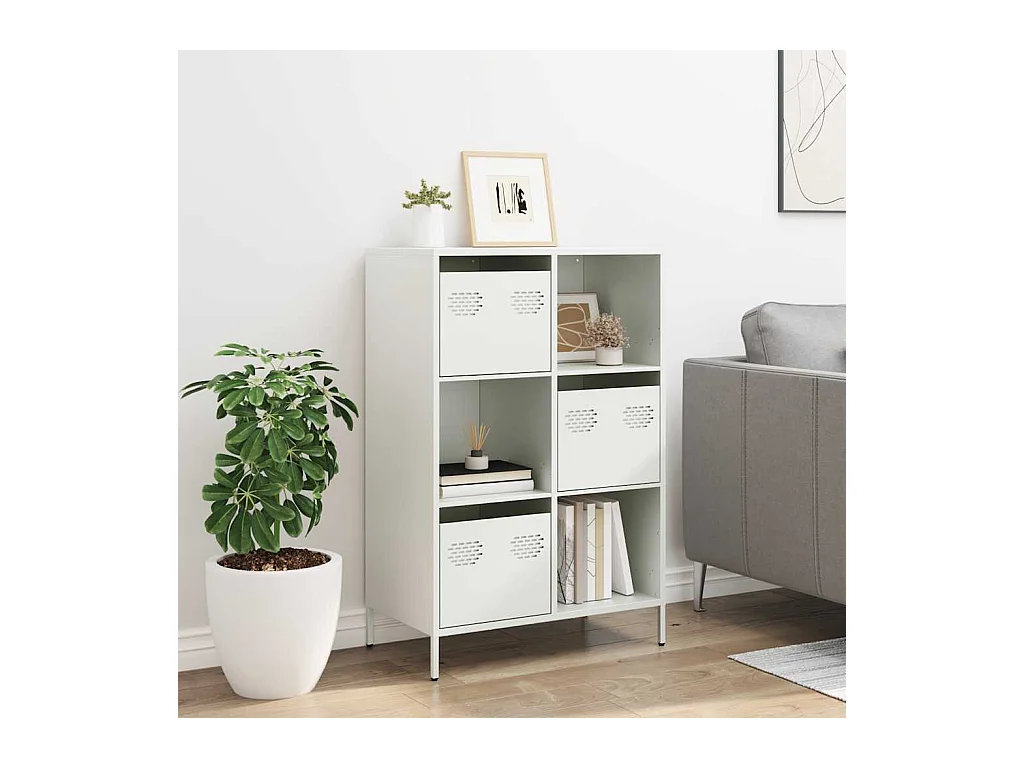 Buffet haut blanc 68x39x103,5 cm acier