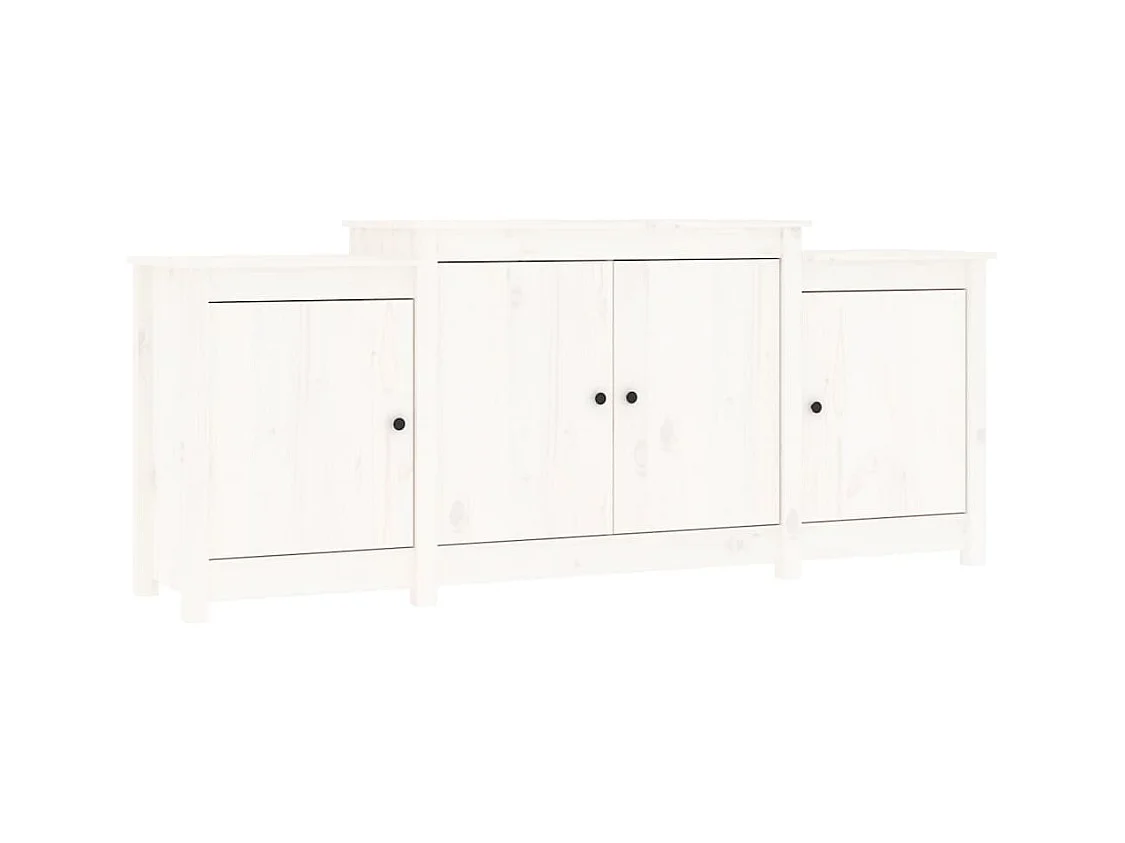 Buffet Blanc 164x37x68 cm Bois massif de pin
