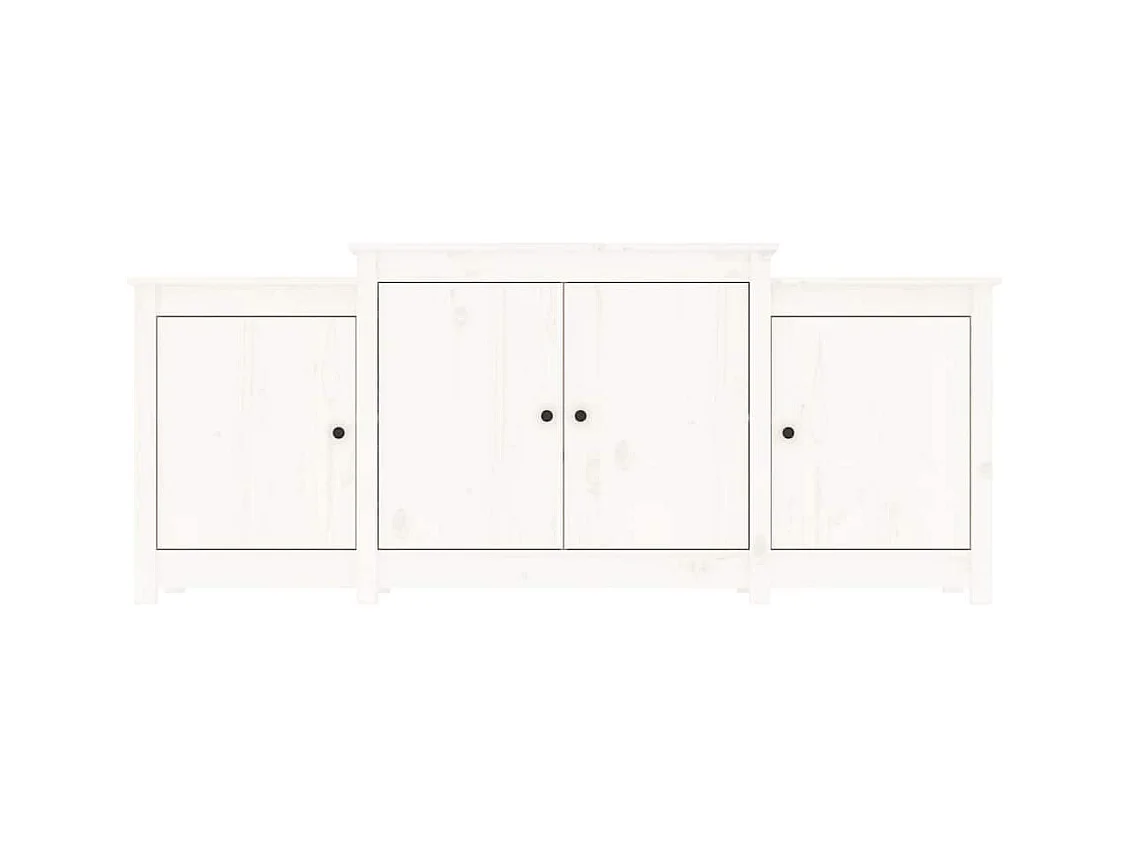 Buffet Blanc 164x37x68 cm Bois massif de pin
