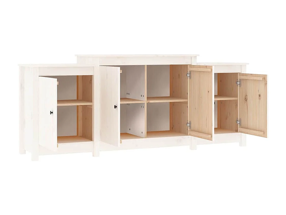 Buffet Blanc 164x37x68 cm Bois massif de pin
