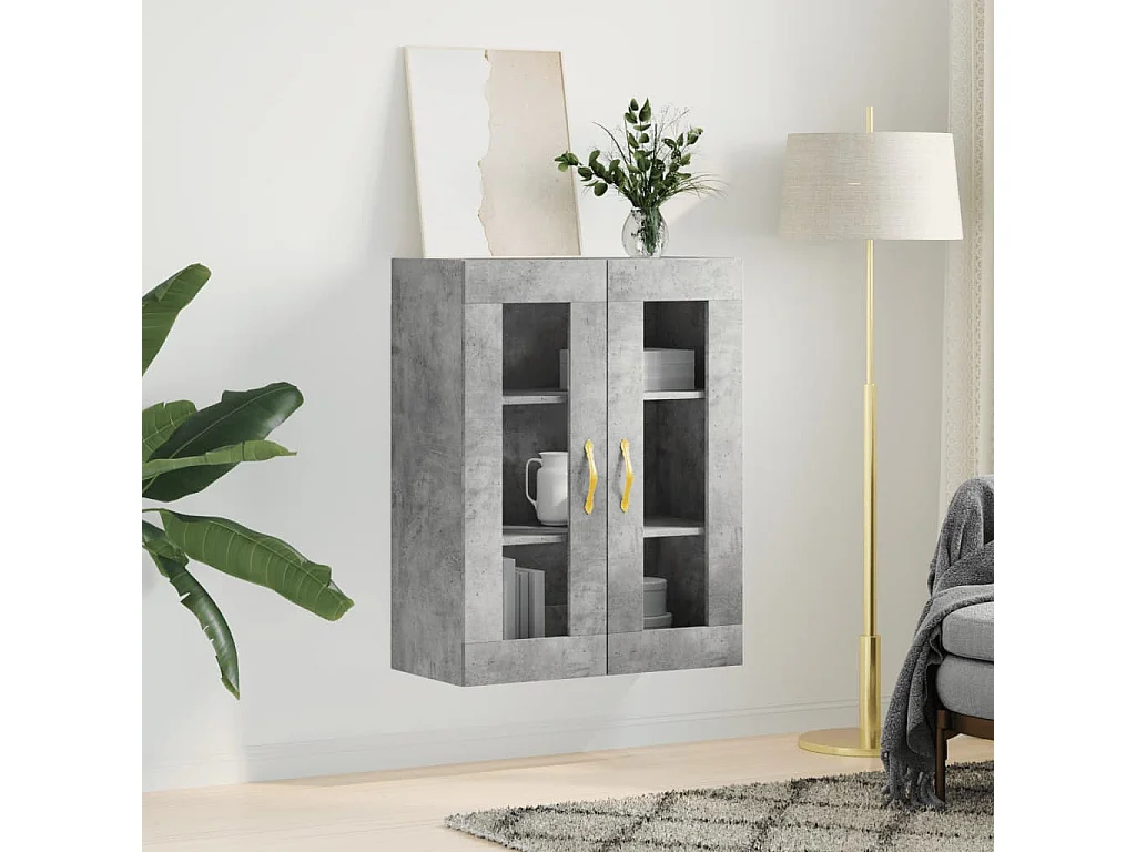 Armoire murale gris béton 69,5x34x90 cm