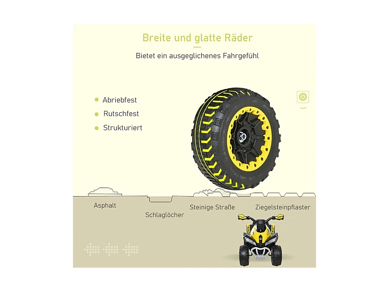 Voiture à pédales enfant avec lumière et musique, plastique et acier, jaune (67.5x38x44cm)