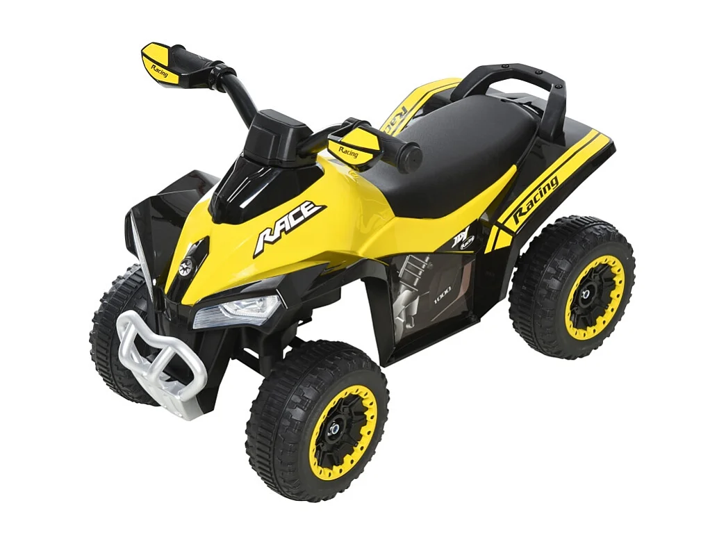 Coche de pedales infantil con luz y música, de plástico y acero, amarillo (67,5x38x44cm)