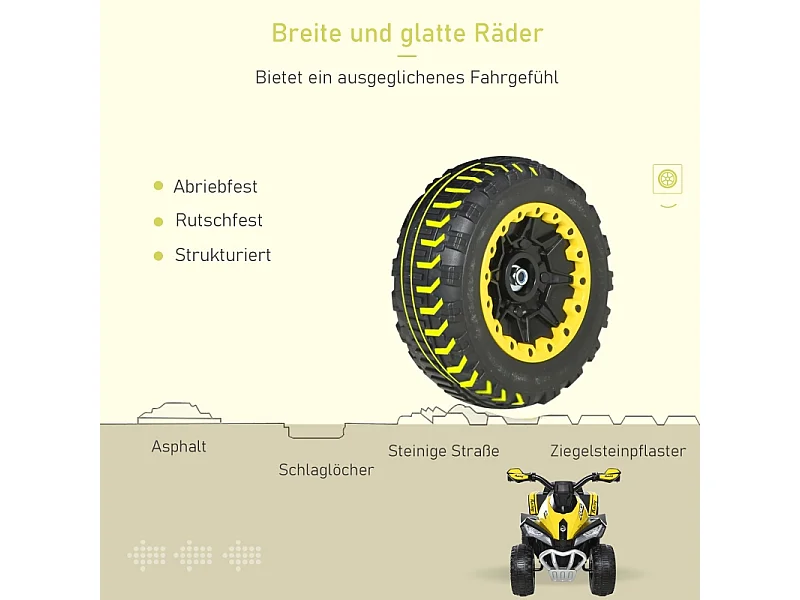 Coche de pedales infantil con luz y música, de plástico y acero, amarillo (67,5x38x44cm)