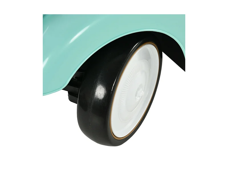 Voiture à pédales vintage pour enfant, avec rangement secret, protection anti-bascule et klaxon, plastique, vert (58x27x35cm)