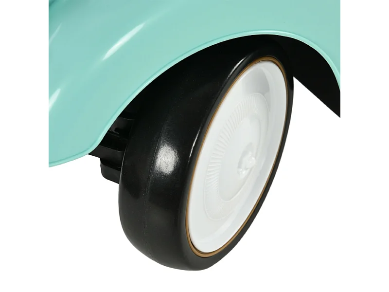 Voiture à pédales vintage pour enfant, avec rangement secret, protection anti-bascule et klaxon, plastique, vert (58x27x35cm)