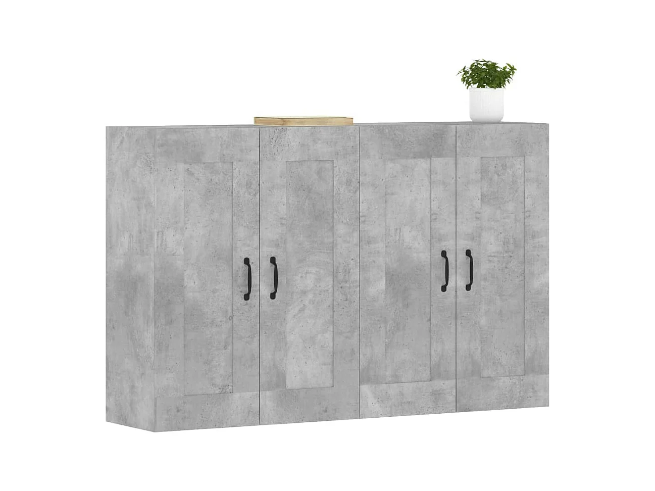 Armoires murales 2 pcs gris béton bois d'ingénierie