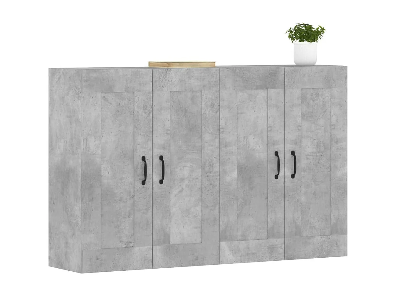 Armoires murales 2 pcs gris béton bois d'ingénierie