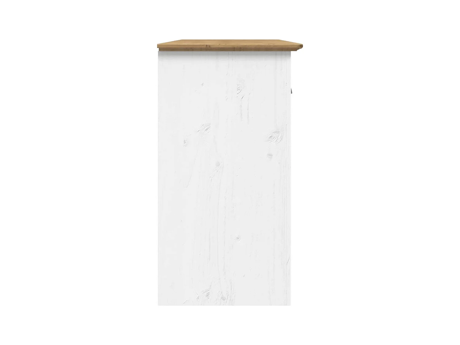 Credenza BODO bianca e marrone 115,5x44x80 cm in legno massello di pino
