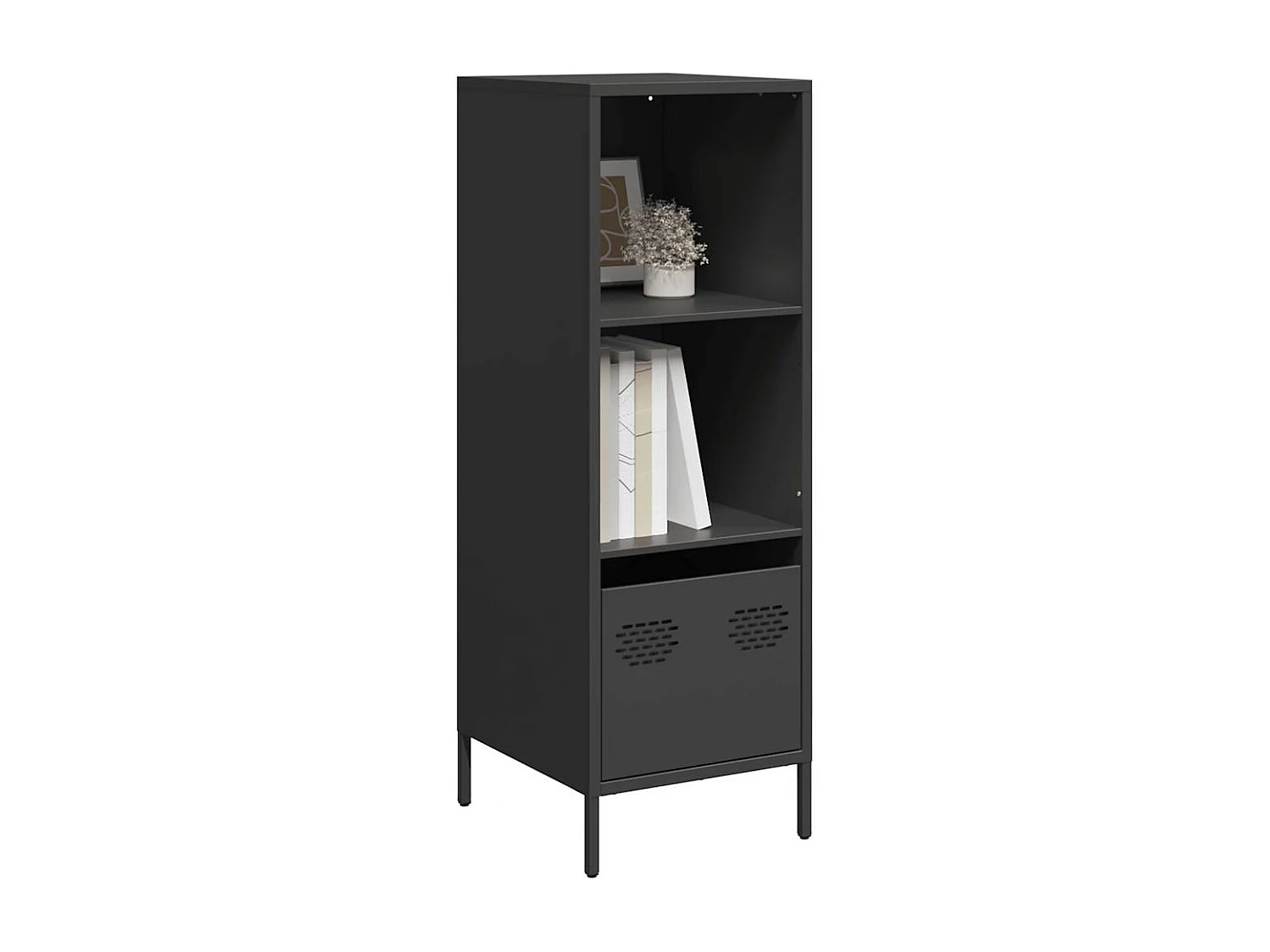 Buffet haut noir 35x39x103,5 cm acier
