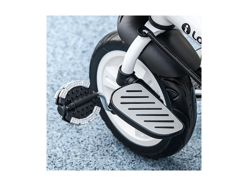 Tricycle enfant 6-en-1 avec canne poussoir, siège réglable, harnais, toit amovible, panier, porte-gobelet, polyester rouge (112x50x104cm)