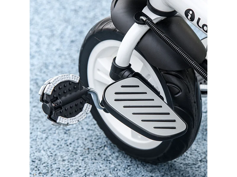 Tricycle enfant 6-en-1 avec canne poussoir, siège réglable, harnais, toit amovible, panier, porte-gobelet, polyester rouge (112x50x104cm)